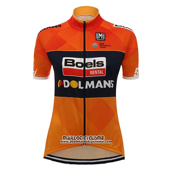 2017 Maillot Ciclismo Femme Damen Boels Dolmans Orange Manches Courtes et Cuissard